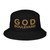 GOD BLVD - God Boulevard Black Organic Bucket Hat (Old Gold)