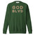 GOD BLVD - OG Logo - Forest Green Sweatshirt (Old Gold/White Embroidered)