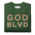 GOD BLVD - OG Logo - Forest Green Sweatshirt (Old Gold/White Embroidered)