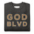 GOD BLVD - OG Logo - Charcoal Heather Sweatshirt (Old Gold/White Embroidered)