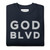 GOD BLVD - OG Logo - Navy Sweatshirt (White/Gray Embroidered)