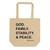 GOD BLVD - (GFSP) God Family Stability Peace - Oyster Eco Tote Bag