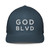 GOD BLVD - Navy Closed-Back Trucker Cap