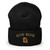 GOD BLVD - Arched G - Black Cuffed Beanie - Old Gold Embroidered