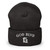 GOD BLVD - Arched G - Dark Grey Cuffed Beanie - White Embroidered