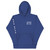 GOD BLVD - Blue Premium Hoodie - White Print (Left Chest / Right Arm)