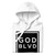 GOD BLVD - White Premium Hoodie - Black Print