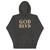 GOD BLVD - Embroidered Logo - Charcoal Heather Premium Hoodie (White/OldGold)