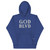 GOD BLVD - Embroidered Logo - Blue Premium Hoodie (White/Grey)