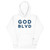 GOD BLVD - Embroidered OG Logo - White Premium Hoodie (Blue/Grey)