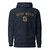 GOD BLVD - Arched with Capital G - Navy Premium Hoodie - Old Gold Embroidered