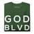 GOD BLVD - Fleece Pullover (White on Forest Green)
