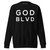 GOD BLVD - Fleece Pullover (Black/White)