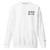 GOD BLVD - White Crewneck Sweater - Embroidered (Black Logo Left Chest - Left Wrist)