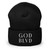 GOD BLVD - 2ndary Logo - Black Cuffed Up Beanie - White Embroidery