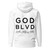GOD BLVD - G Victory - White Premium Hoodie - Front/Back Black Print 
