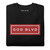 GOD BLVD - Red/White Embroidered Street Sign - Black Premium Sweatshirt