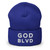 GOD BLVD - OG Logo - Blue Cuffed Up Beanie - White/Grey Embroidered