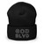 GOD BLVD - OG Logo - Black Cuffed Up Beanie - Black/White Embroidered