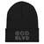 GOD BLVD - OG Logo - Black Cuffed Up Beanie - Black/White Embroidered