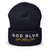GOD BLVD - Victory - Navy Cuffed Beanie - White/Gold Embroidered
