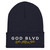 GOD BLVD - Victory - Navy Cuffed Beanie - White/Gold Embroidered