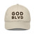 GOD BLVD - OG Logo - Oyster Organic Dad Hat - Black/Old Gold Embroidered