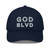 GOD BLVD - OG Logo - Navy Organic Dad Hat - Navy/White Embroidered