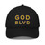 GOD BLVD - OG Logo - Black Organic Dad Hat - Gold/Purple Embroidered