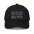 GOD BLVD - OG Logo - Black Organic Dad Hat - Blue/White Embroidered