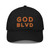 GOD BLVD - OG Logo - Black Organic Dad Hat - Orange/Old Gold Embroidered