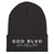 GOD BLVD - Victory - Dark Grey Cuffed Beanie - White/Gray Embroidered