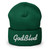 GOD BLVD - Cursive - Green Cuffed Beanie - White Embroidered 