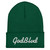 GOD BLVD - Cursive - Green Cuffed Beanie - White Embroidered 