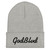 GOD BLVD - Cursive - Heather Grey Cuffed Beanie - Black Embroidered