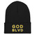 GOD BLVD - OG Logo - Black Cuffed Up Beanie - Gold/White Embroidered GOD BLVD - OG Logo - Black Cuffed Up Beanie - Gold/White Embroidered
