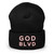 GOD BLVD - OG Logo - Black Cuffed Up Beanie - White/Red Embroidered