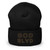 GOD BLVD - OG Logo - Black Cuffed Up Beanie - Black/Old Gold Embroidered