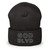 GOD BLVD - OG Logo - Dark Grey Cuffed Up Beanie - Black Embroidered