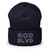 GOD BLVD - OG Logo - Navy Blue Cuffed Up Beanie - Navy/White Embroidered GOD BLVD - OG Logo - Navy Blue Cuffed Up Beanie - Navy/White Embroidered