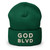 GOD BLVD - OG Logo - Spruce Green Cuffed Up Beanie - White/Old Gold Embroidered GOD BLVD - OG Logo - Spruce Green Cuffed Up Beanie - White/Old Gold Embroidered