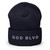 GOD BLVD - Straight Logo - Navy Cuffed Up Beanie - Grey Embroidery 