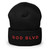 GOD BLVD - Straight Logo - Black Cuffed Up Beanie - Red Embroidered