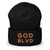 GOD BLVD - OG Logo - Black Cuffed Up Beanie - Old Gold/Red Embroidered  GOD BLVD - OG Logo - Black Cuffed Up Beanie - Old Gold/Red Embroidered