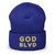 GOD BLVD - OG Logo - Blue Cuffed Up Beanie - Gold/White Embroidered GOD BLVD - OG Logo - Blue Cuffed Up Beanie - Gold/White Embroidered
