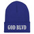 GOD BLVD - All Capital - Blue Cuffed Up Beanie - White Embroidered