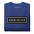 GOD BLVD - Black/White Embroidered Sign - Blue Premium Sweatshirt