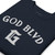 GOD BLVD - Arched with Capital G - Navy Premium Sweatshirt - White Embroidered