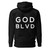 GOD BLVD - Black Premium Hoodie - White Print - Minimal Front / OG Logo Back 