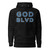 GOD BLVD - Embroidered OG Logo - Black Premium Hoodie (Blue/White)